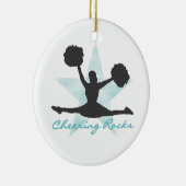 Blauwgroen Cheering Rocks T-shirts en Gifts Keramisch Ornament (Rechts)
