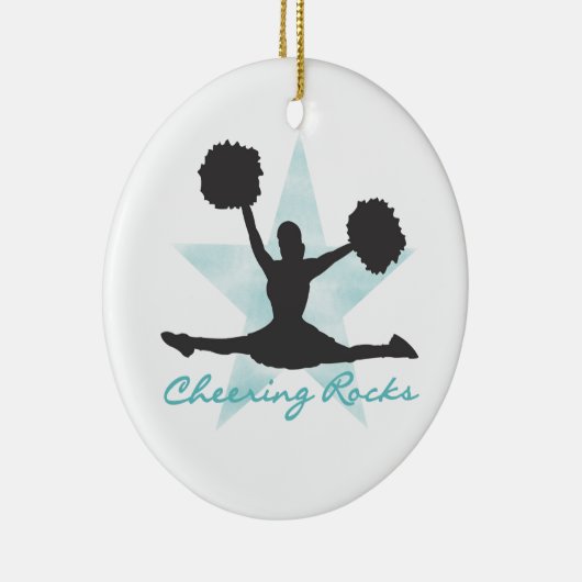 Blauwgroen Cheering Rocks T-shirts en Gifts Keramisch Ornament (Rechts)