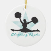 Blauwgroen Cheering Rocks T-shirts en Gifts Keramisch Ornament (Voorkant)
