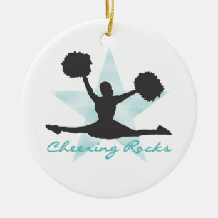 Blauwgroen Cheering Rocks T-shirts en Gifts Keramisch Ornament