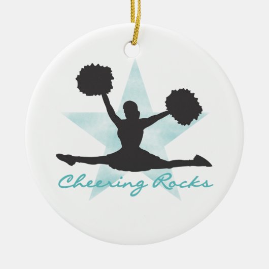 Blauwgroen Cheering Rocks T-shirts en Gifts Keramisch Ornament (Voorkant)