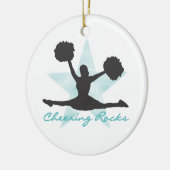 Blauwgroen Cheering Rocks T-shirts en Gifts Keramisch Ornament (Links)