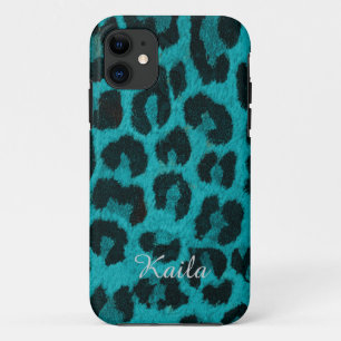 Blauwgroen Cheetah Print Phone Case