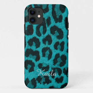 Blauwgroen Cheetah Print Phone Case