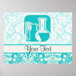 Blauwgroen chemie poster