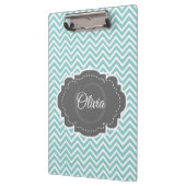 Blauwgroen Chevron Aangepast klembord (Links)