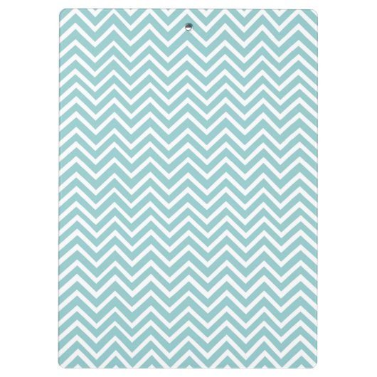 Blauwgroen Chevron Aangepast klembord (Achterkant)