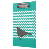 Blauwgroen Chevron Bird - Klembord (Links)
