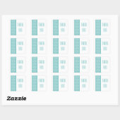 Blauwgroen Chevron Border Dank u Stickers (Vel)