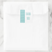 Blauwgroen Chevron Border Dank u Stickers (Tas)