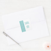 Blauwgroen Chevron Border Dank u Stickers (Envelop)