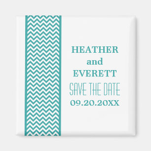 Blauwgroen Chevron Border sparen de Magnet van de