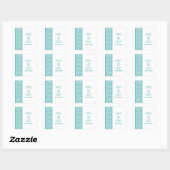 Blauwgroen Chevron Border Wedding Stickers (Vel)