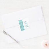 Blauwgroen Chevron Border Wedding Stickers (Envelop)