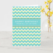 Blauwgroen Chevron Business van Group Birthday Kaa Kaart (Gele Bloem)