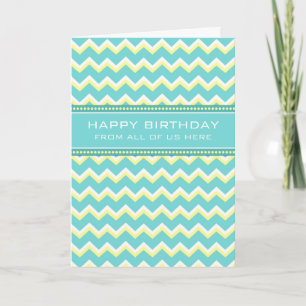 Blauwgroen Chevron Business van Group Birthday Kaa Kaart