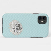 Blauwgroen Chevron chrysanthemum patroon iPhone 5 Case-Mate iPhone Case (Achterkant (horizontaal))