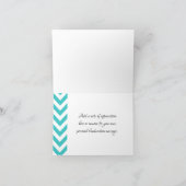 Blauwgroen Chevron Folded Hartelijk dank Bedankkaart (Binnen)