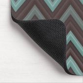 Blauwgroen Chevron Geïnspireerd design - Zigzag Muismat (Hoek)