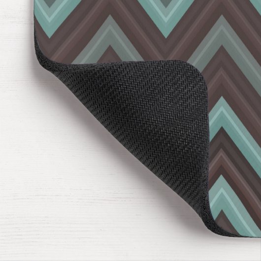 Blauwgroen Chevron Geïnspireerd design - Zigzag Muismat (Hoek)