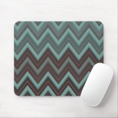 Blauwgroen Chevron Geïnspireerd design - Zigzag Muismat (Met muis)