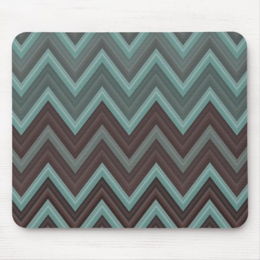 Blauwgroen Chevron Geïnspireerd design - Zigzag Muismat (Voorkant)