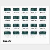 Blauwgroen Chevron Glitter Hartelijk dank Stickers (Vel)