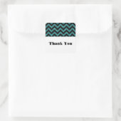 Blauwgroen Chevron Glitter Hartelijk dank Stickers (Tas)