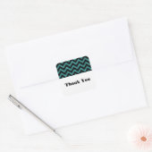 Blauwgroen Chevron Glitter Hartelijk dank Stickers (Envelop)