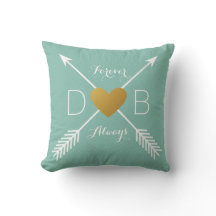 Blauwgroen Chevron Gold Heart White Arrows Initial
