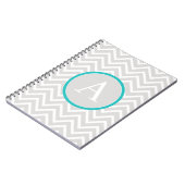 Blauwgroen Chevron Monogram Notitieboek (Linkerzijde)
