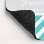 Blauwgroen Chevron Mousepad | TBM Muismat (Hoek)