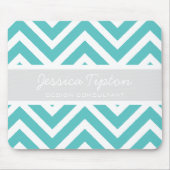 Blauwgroen Chevron Mousepad | TBM Muismat (Voorkant)