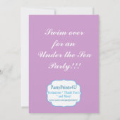 Blauwgroen Chevron, Paarse Stippen Blonde Mermaid  Kaart (Achterkant)