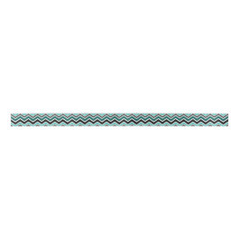 Blauwgroen Chevron Pattern Satijnen Lint