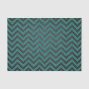 Blauwgroen Chevron Pattern Tissuepapier