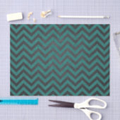 Blauwgroen Chevron Pattern Tissuepapier (Craft)