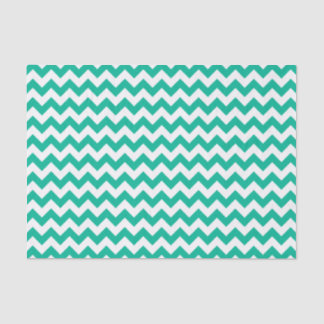 Blauwgroen Chevron Pattern Tissuepapier