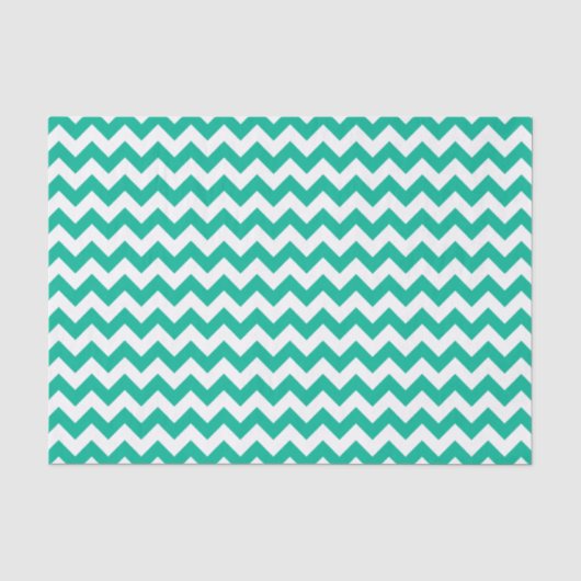 Blauwgroen Chevron Pattern Tissuepapier (Voorkant)