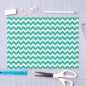 Blauwgroen Chevron Pattern Tissuepapier (Craft)