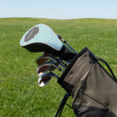 Blauwgroen Chevron Persoonlijk Golf Head Hoesje Golfheadcover (Insitu)
