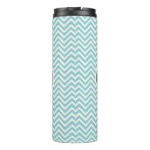 Blauwgroen Chevron Persoonlijke thermische getumbl Thermosbeker (Achterkant)