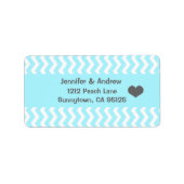 Blauwgroen Chevron Return-adreslabel Etiket (Voorkant)