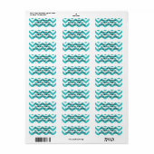 Blauwgroen Chevron Return-adreslabel Etiket (Full Sheet)