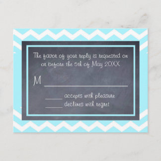 Blauwgroen Chevron RSVP-kaart RSVP Kaartje