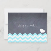 Blauwgroen Chevron RSVP-kaart RSVP Kaartje (Achterkant)