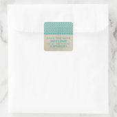 Blauwgroen Chevron sparen de Stickers van de Datum (Tas)