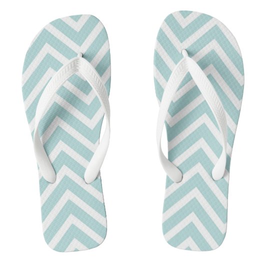 Blauwgroen Chevron Teenslippers (Voetbed)