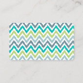 Blauwgroen Chevrons-patroon Visitekaartje (Achterkant)