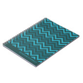 Blauwgroen Chevrons Zigzag Designer Journal/notebo Notitieboek (Linkerzijde)